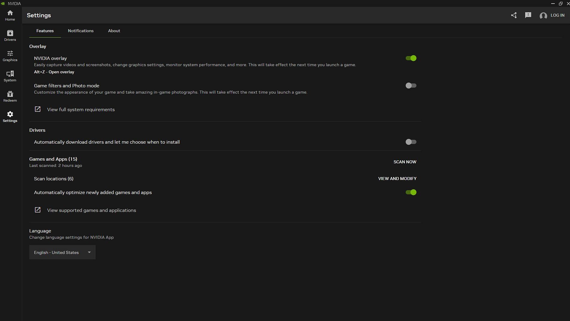 The Nvidia App GUI is pretty easy to use (Image via Nvidia)